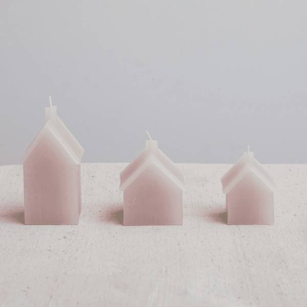 Lavender House Candle, Unscented 5"H