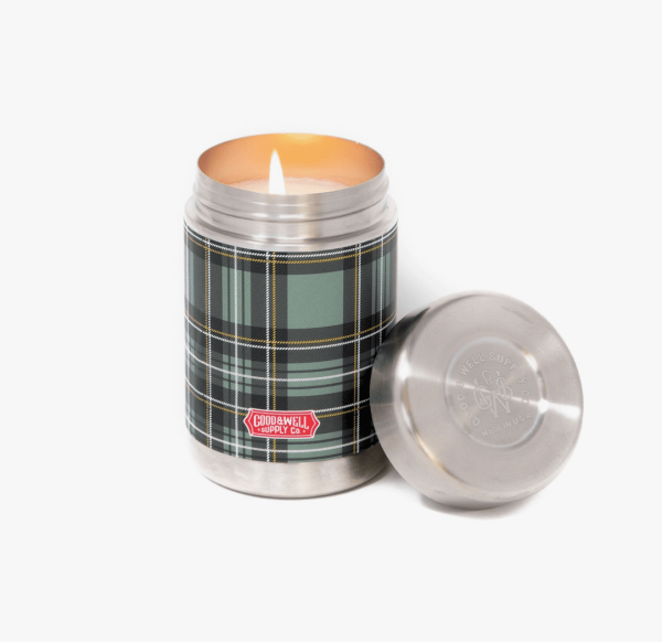 Plaid Vintage Canteen Candle