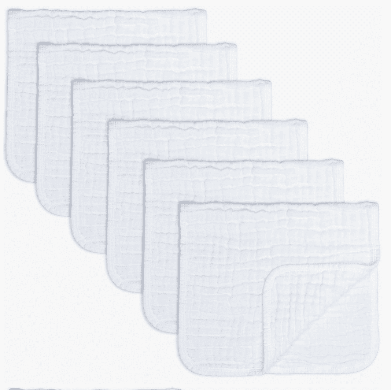 White Muslin Burp Cloths, Pk of 6