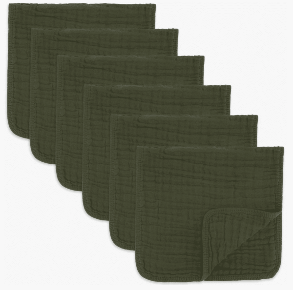 Kelp Muslin Burp Cloths, Pk of 6
