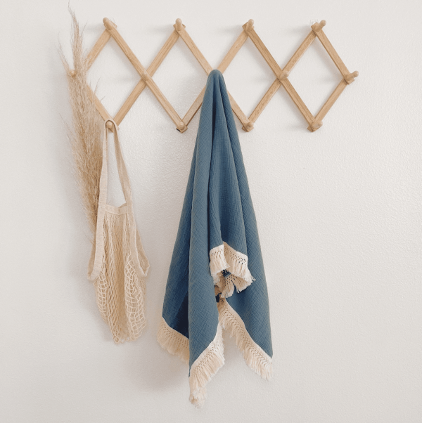 Fringe Blanket, Blue