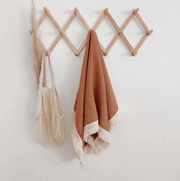 Fringe Blanket, Rust