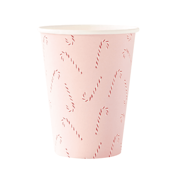 Whimsy Santa Scattered Candy Cane Paper Cups