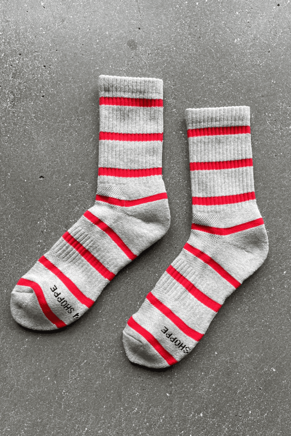 Boyfriend Socks, Red Stripe
