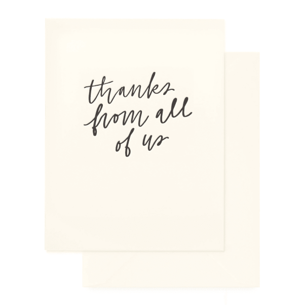 Thanks From All Of Us
