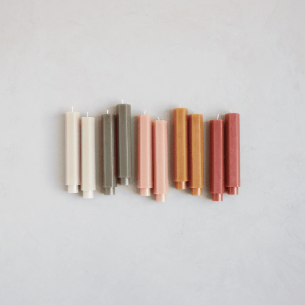 Fancy Taper Candles, Clay/6"