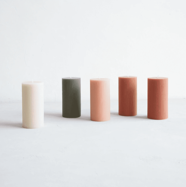 Fancy Pillar Candle, Clay/3x6