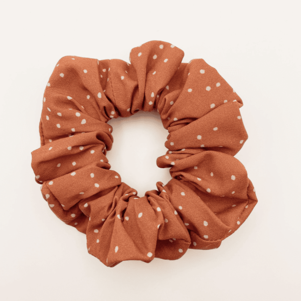Rust Boho Polka Dot Scrunchie