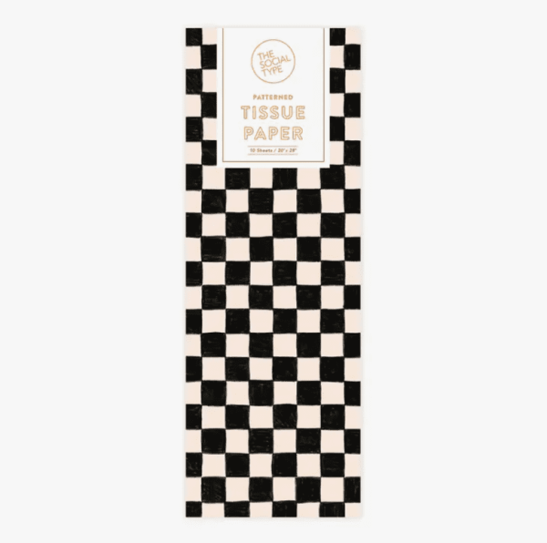 Black Checker Tissue Paper