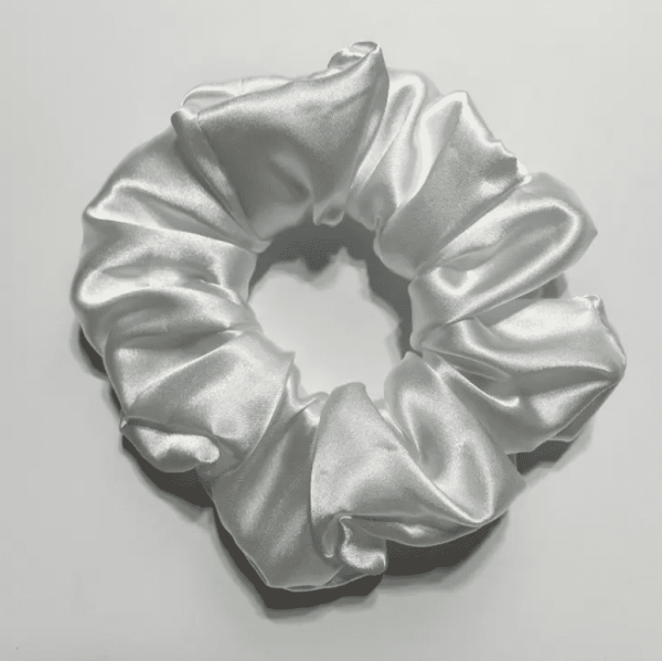 White Satin Scrunchie