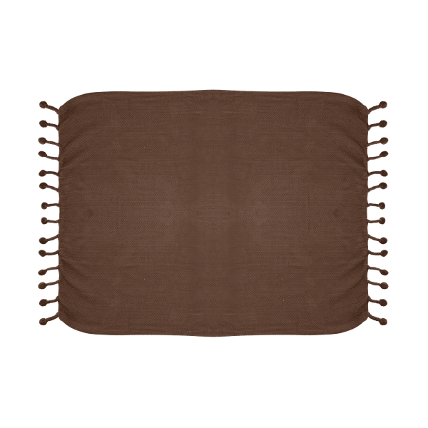 Brown Cotton Throw w/ Tassels