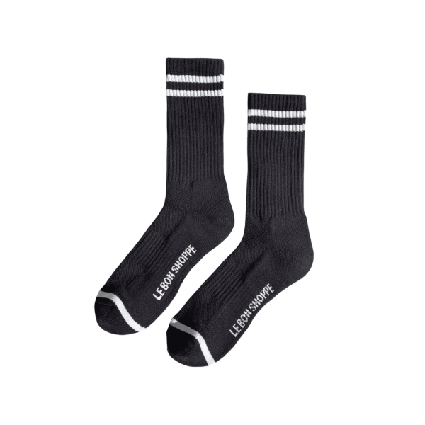 Extended Boyfriend Socks, Noir