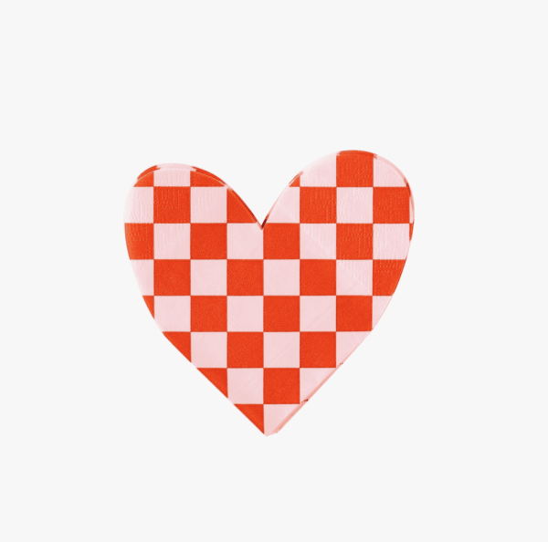 Valentine Heart Checkered Napkins