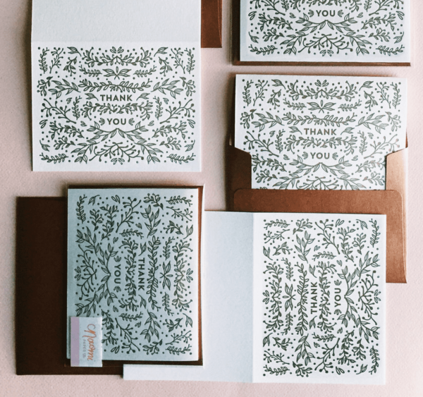 Letterpress Thank You Card