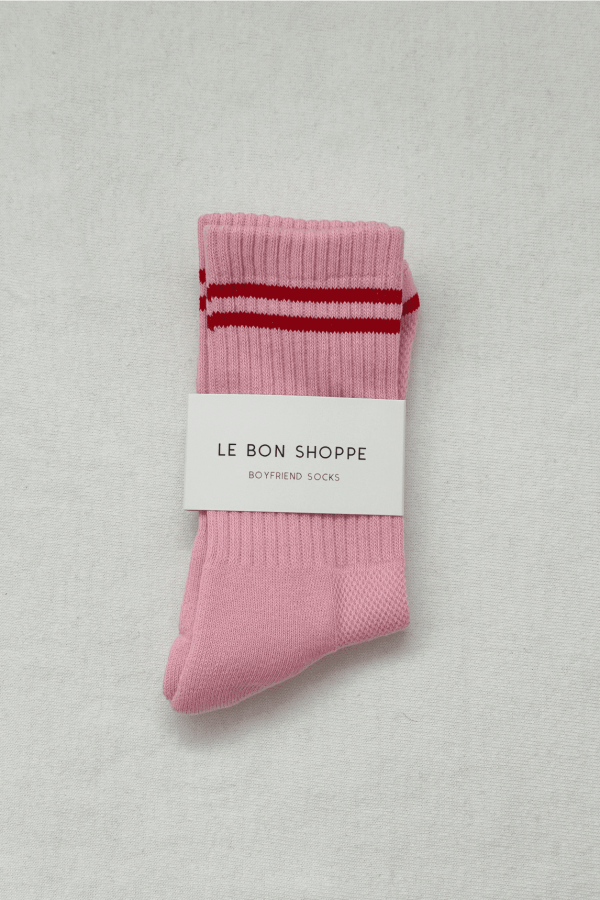 Boyfriend Socks, Armour Pink