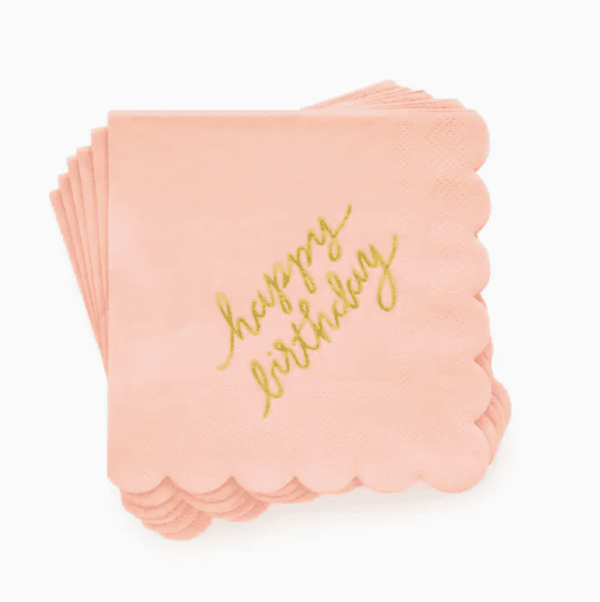 Pink Happy Birthday Cocktail Napkins