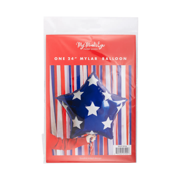 Blue Star Shaped Mylar Balloon
