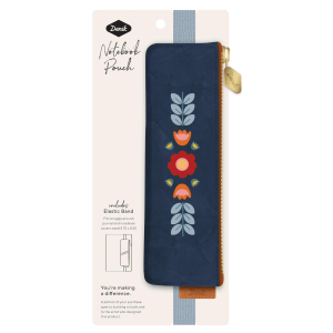Evelynn Blue Embroidered Notebook Pouch