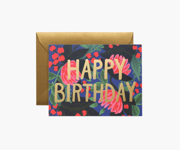 Floral Foil Birthday Card
