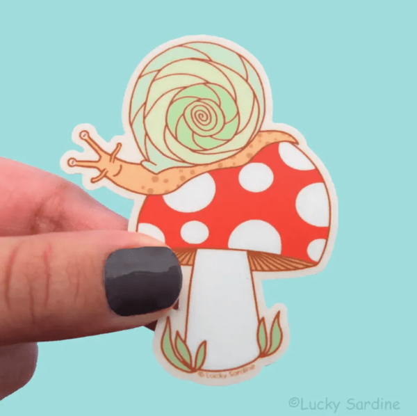 Snail and Toadstool Sticker