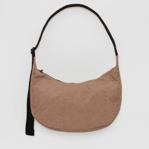 Cocoa Medium Nylon Crescent Bag