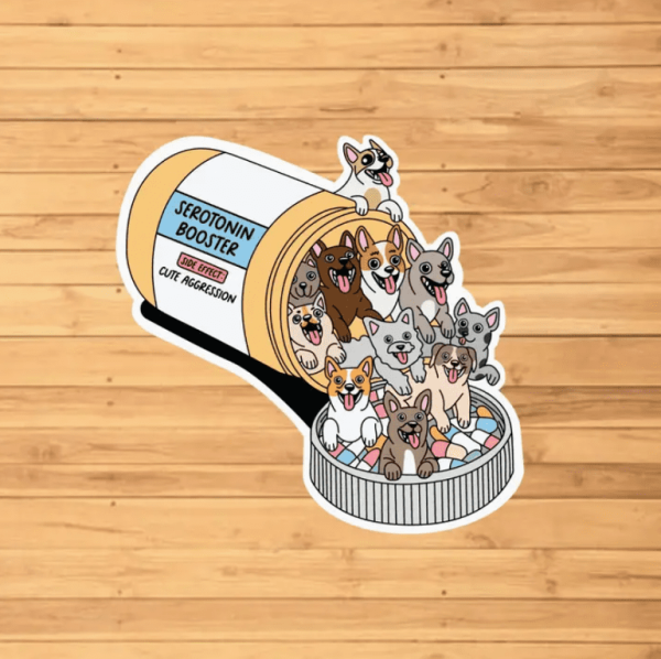 Serotonin Booster Dogs Sticker