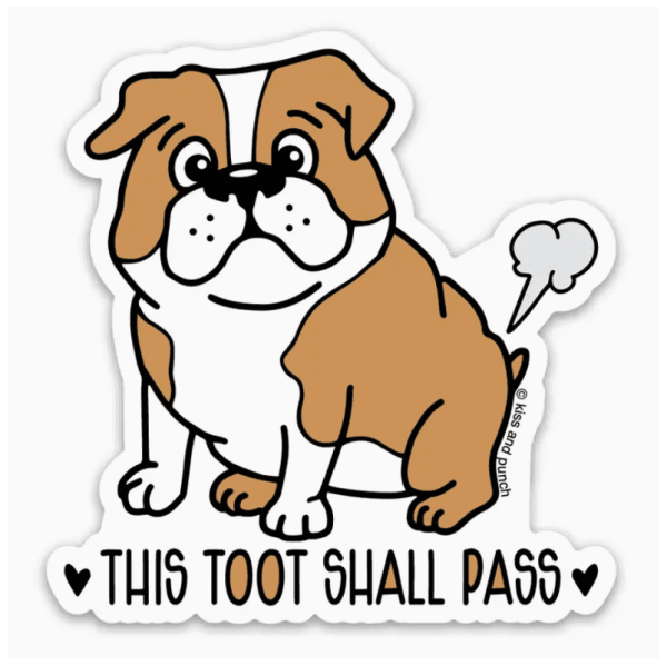 Tootin' Bulldog Sticker