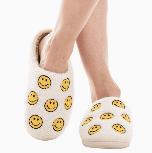 Happy Face All Over Slippers, L/XL