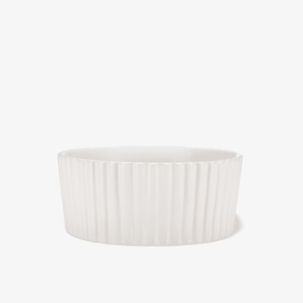 Ripple Dog Bowl, White