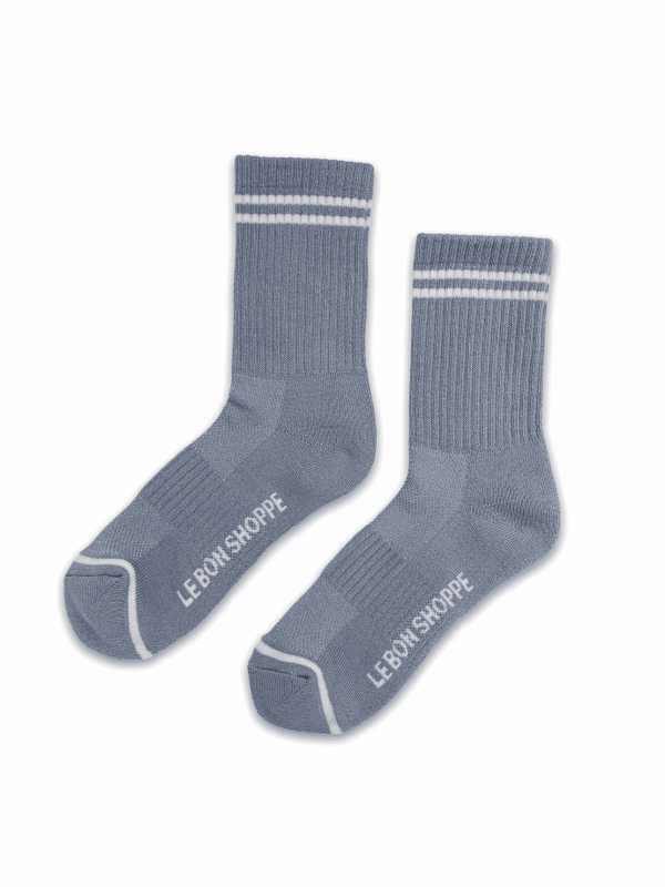 Boyfriend Socks, Blue Gray