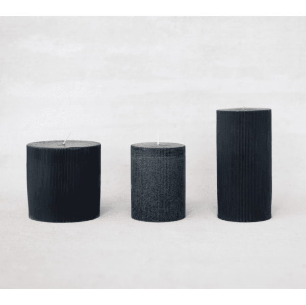 Noir Unscented Pillar, 3"x6"