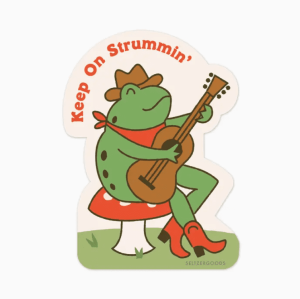 Strummin Frog Sticker