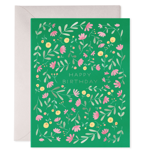Green Floral Birthday