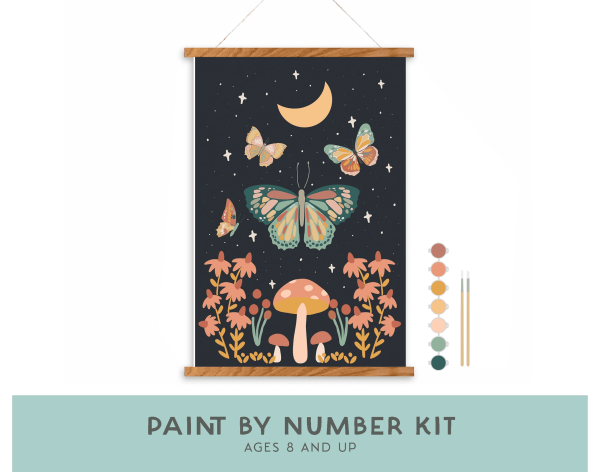 Night Butterfly Garden Paint By Number