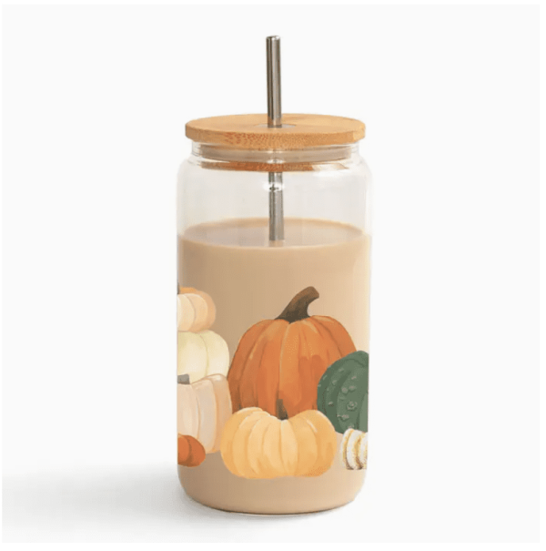 Pumpkins Glass Can