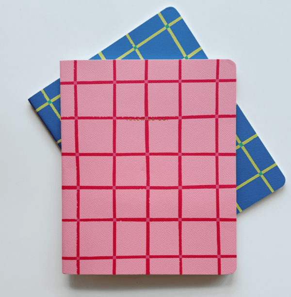 Pink Grid Notebook Duo