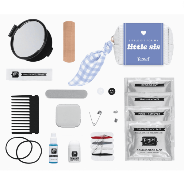 Sorority Little Sis Blue Gingham Minimergency Kit
