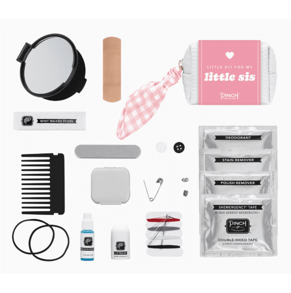 Sorority Little Sis Peach Gingham Minimergency Kit