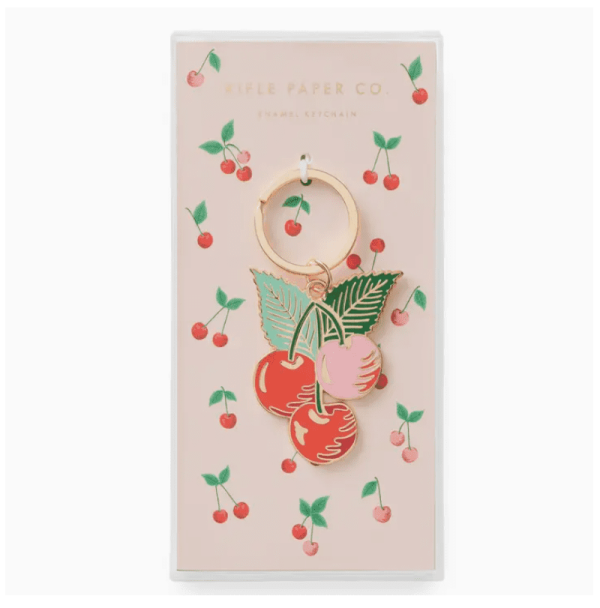 Cherries Enamel Keychain