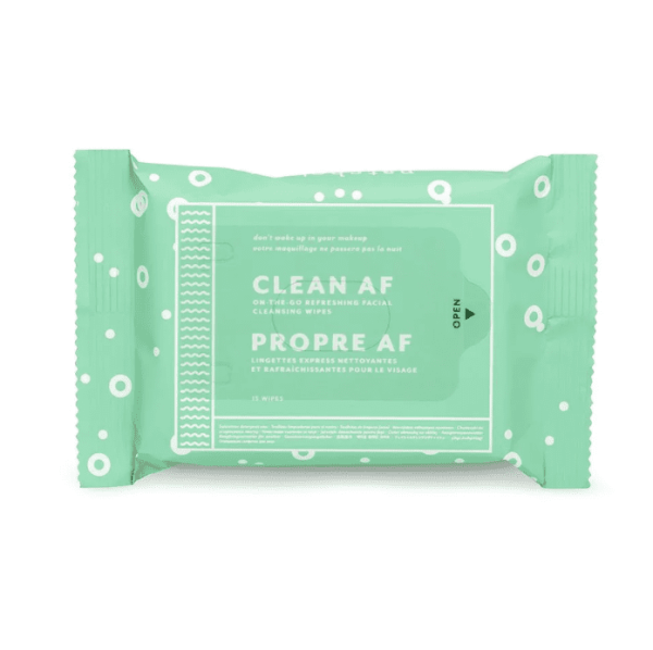 Clean AF Cleasing Facial Wipes, 15 Wipes