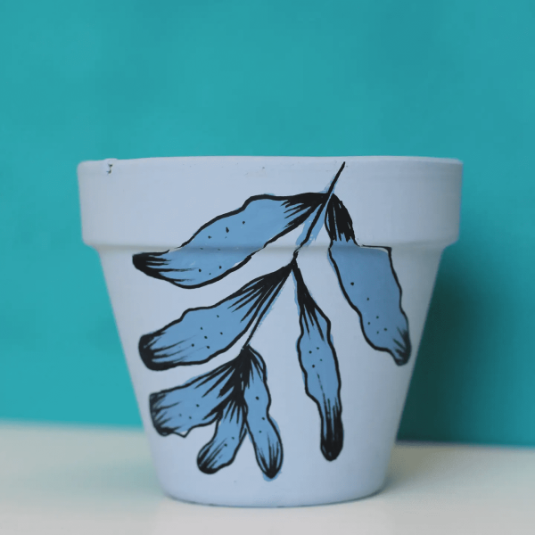 Blue Leaf Plant Pot