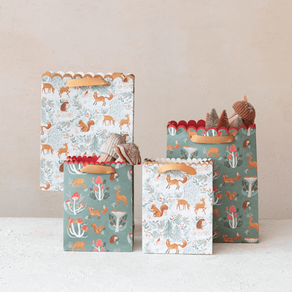 Holiday Gift Bags, Set of 2/White
