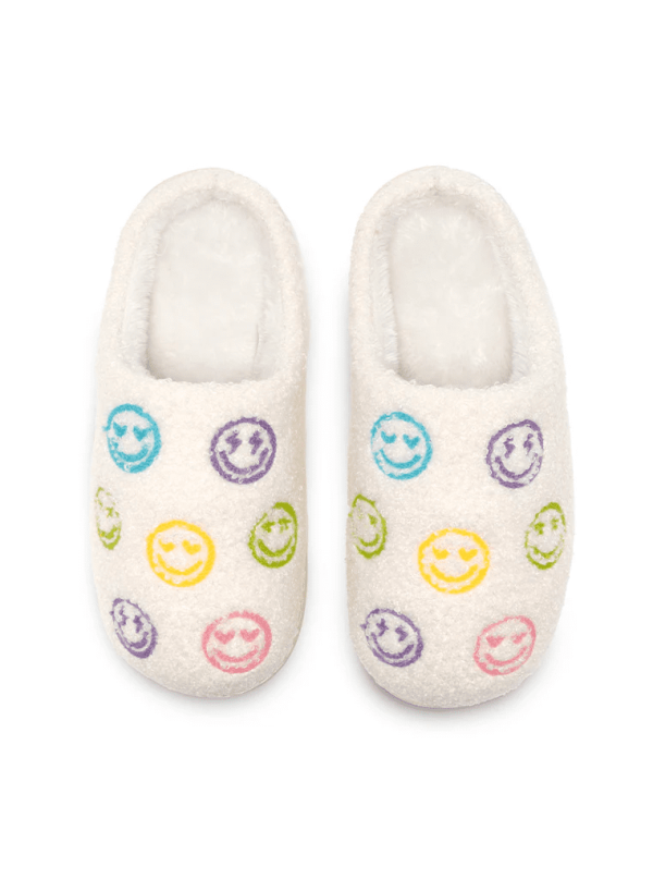 Happy All Over Slippers, Md/Lg