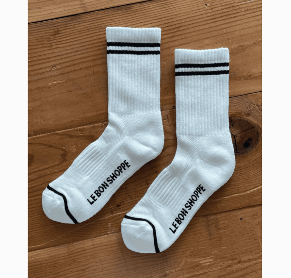 Boyfriend Socks, Classic White