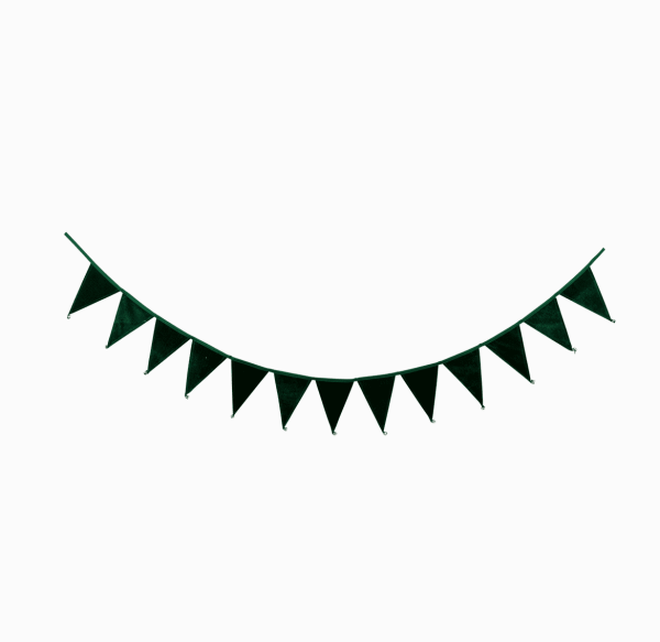 Green Velvet Pennant Banner