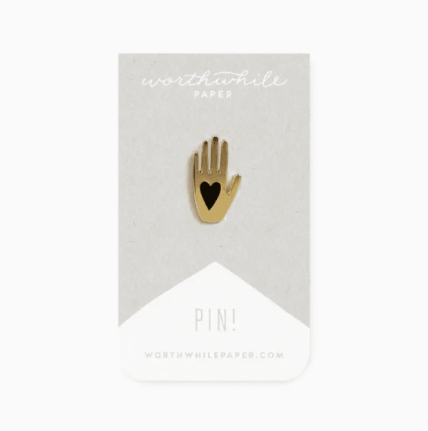 Hand + Heart Enamel Pin