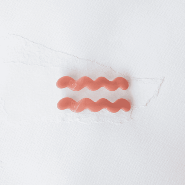 Cloud Wave Hair Pin Set, Coral Pink