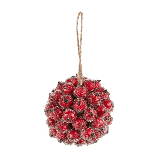 Cranberry Kiss Ball Ornament
