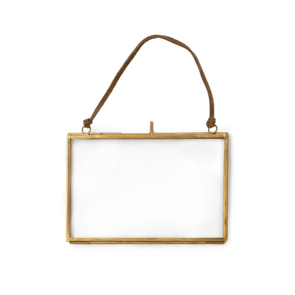 Horizontal Hanging Brass Picture Frame