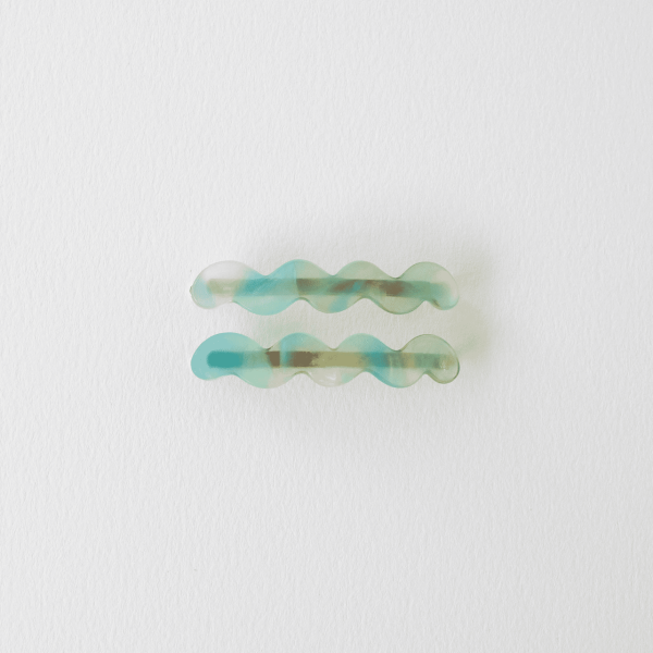 Cloud Wave Hair Pin Set, Green Aura